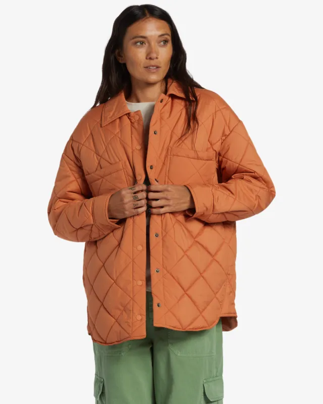 Transport Shacket Snap Front Overshirt - Sunburnt sold by Billabong