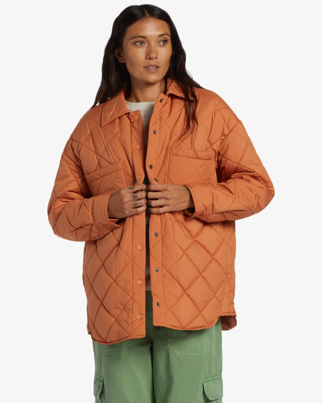 Transport Shacket Snap Front Overshirt - Sunburnt sold by Billabong