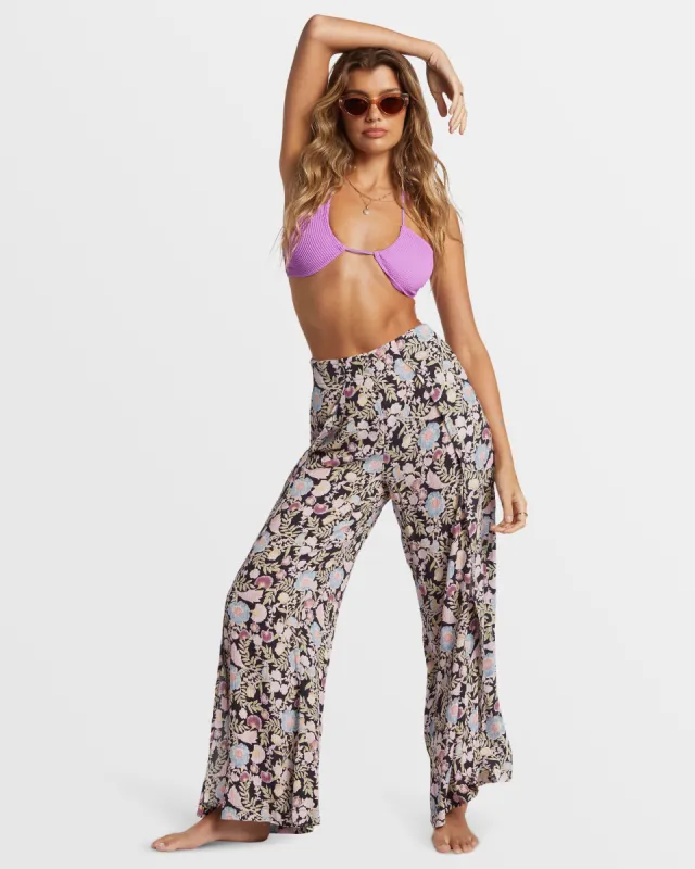 Split Spirit Floral Pants - Blackberry sold by Billabong