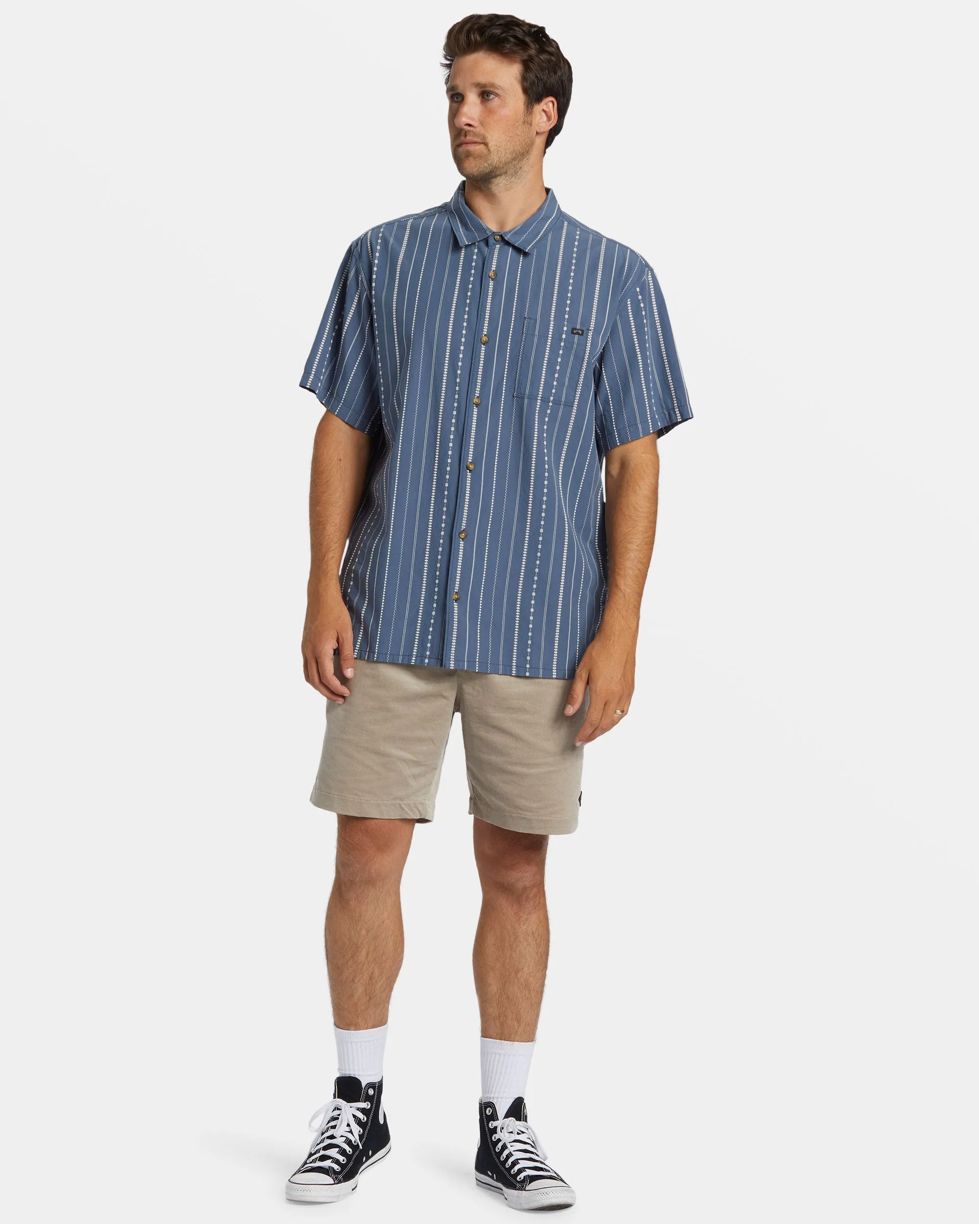 Sundays Jacquard Short Sleeve Shirt - Smoke Blue sold by Billabong product image thumbnail 5