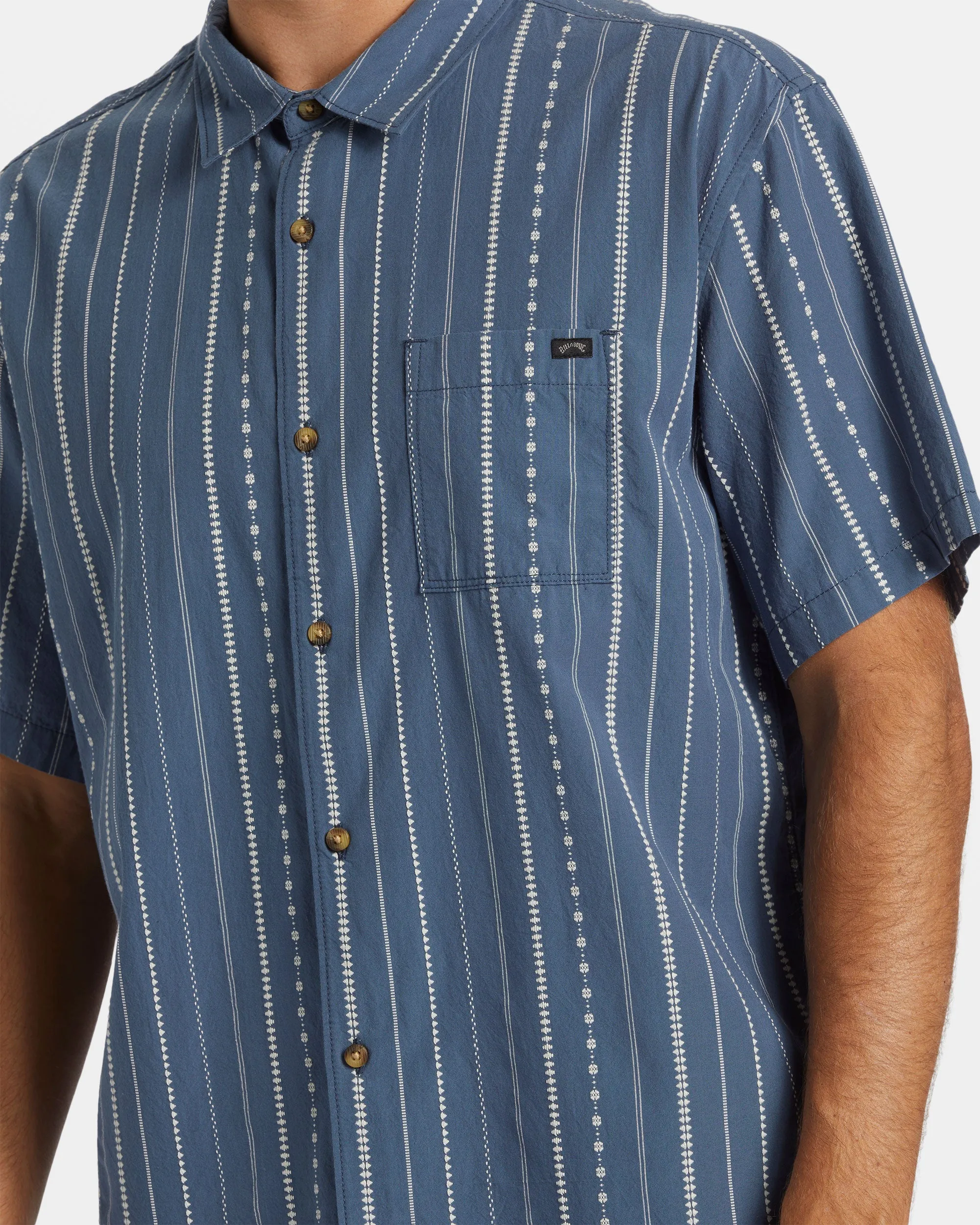 Sundays Jacquard Short Sleeve Shirt - Smoke Blue sold by Billabong product image thumbnail 4