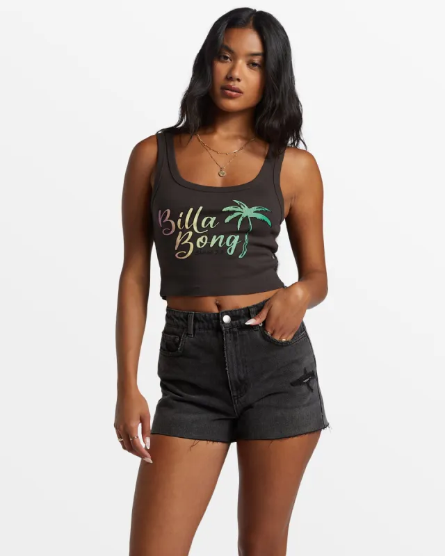 Fresh Squeezed Cropped Tank Top - Off Black sold by Billabong