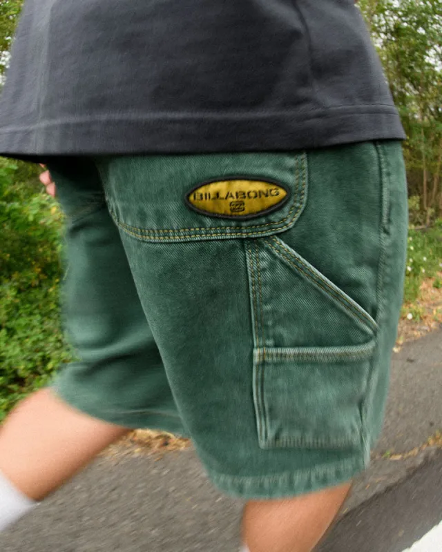 Bad Dog 21" Workwear Shorts - Green Overdye sold by Billabong