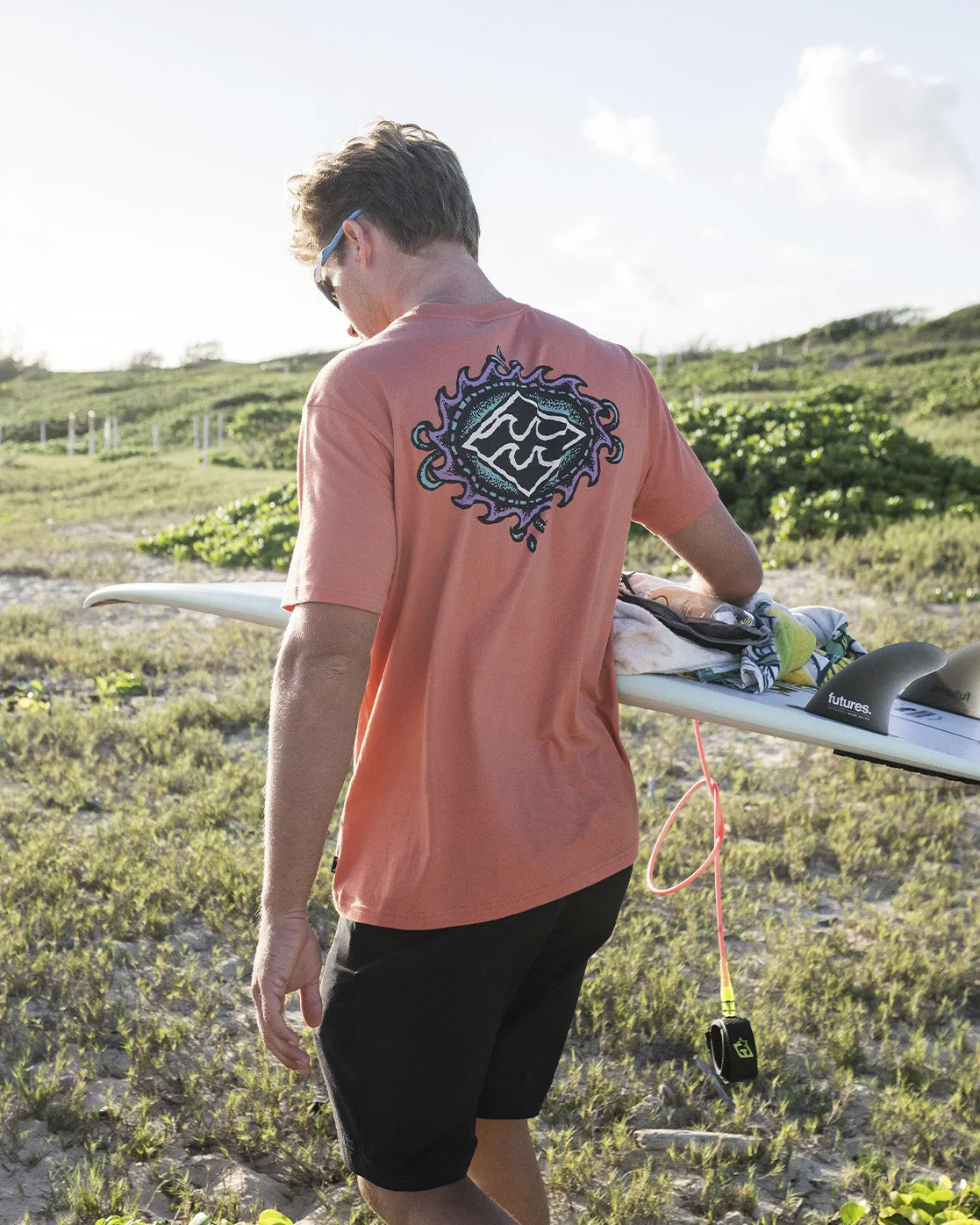 Crayon Wave T-Shirt - Coral sold by Billabong