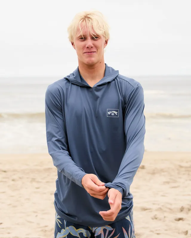 Arch Mesh Hooded UPF 50 Long Sleeve Rashguard - Slate Blue sold by Billabong
