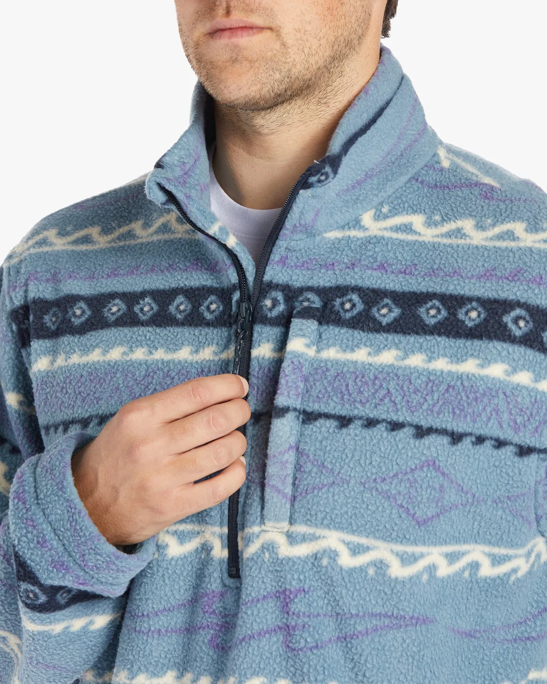 Boundary Half-Zip Mock Neck Fleece - Washed Blue sold by Billabong product image thumbnail 4