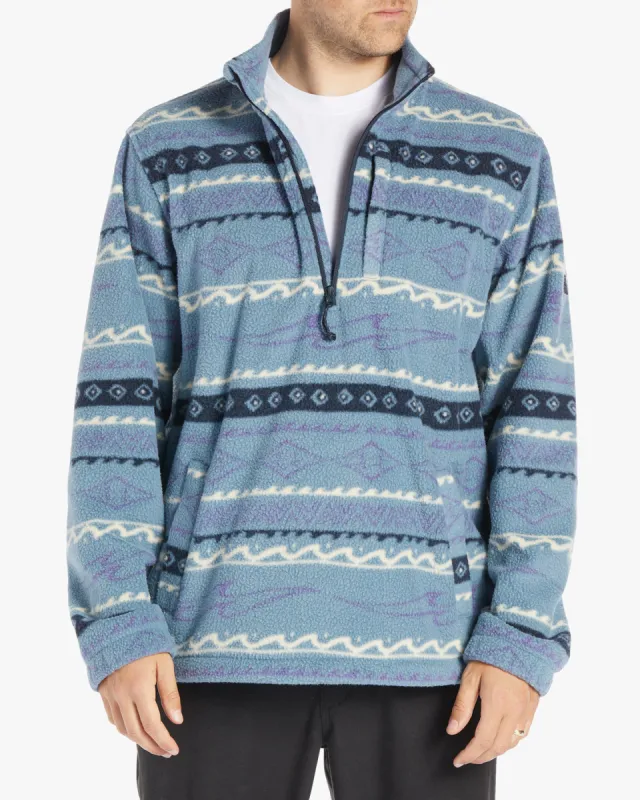Boundary Half-Zip Mock Neck Fleece - Washed Blue sold by Billabong
