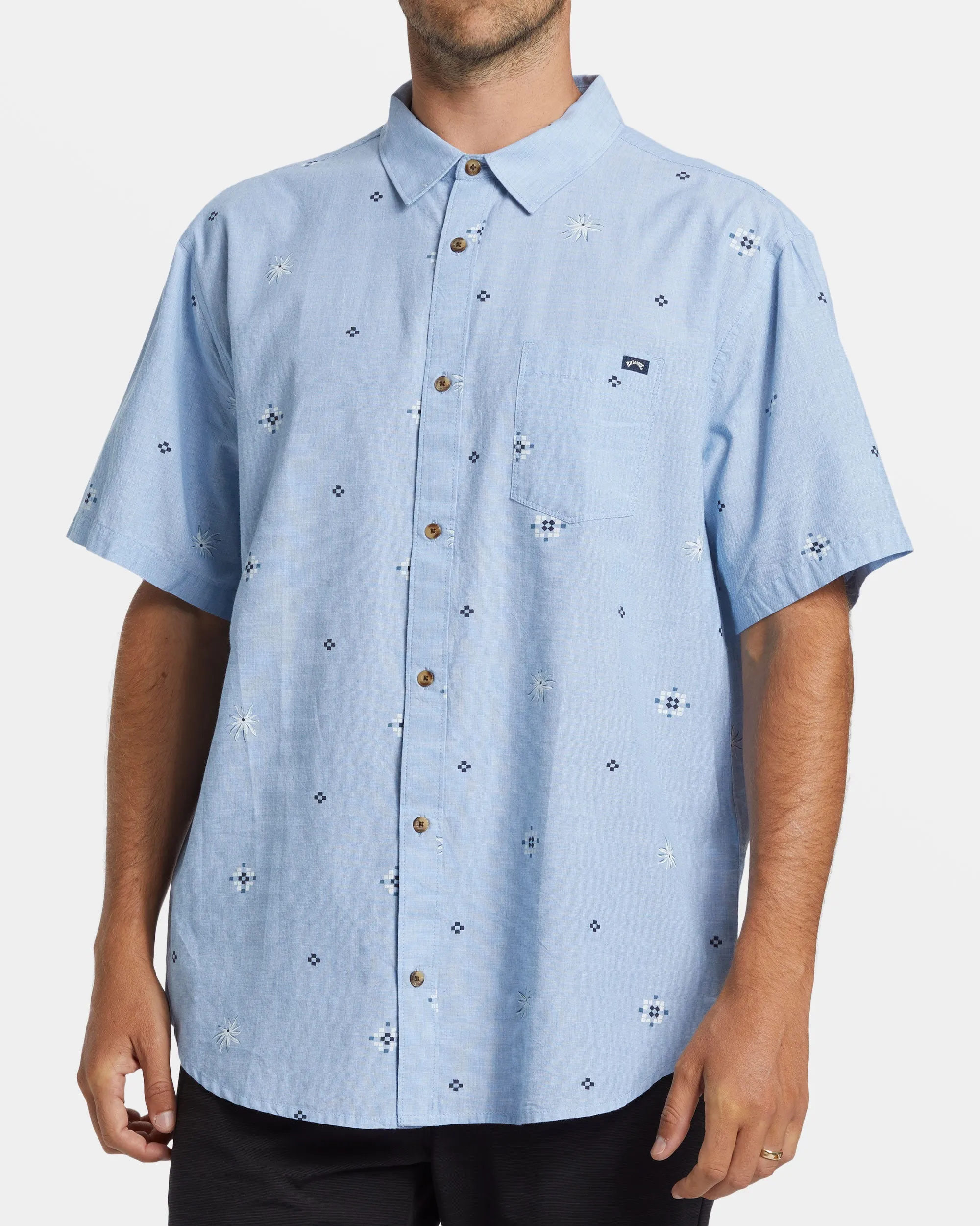 Sundays Mini Short Sleeve Shirt - Smoke Blue sold by Billabong