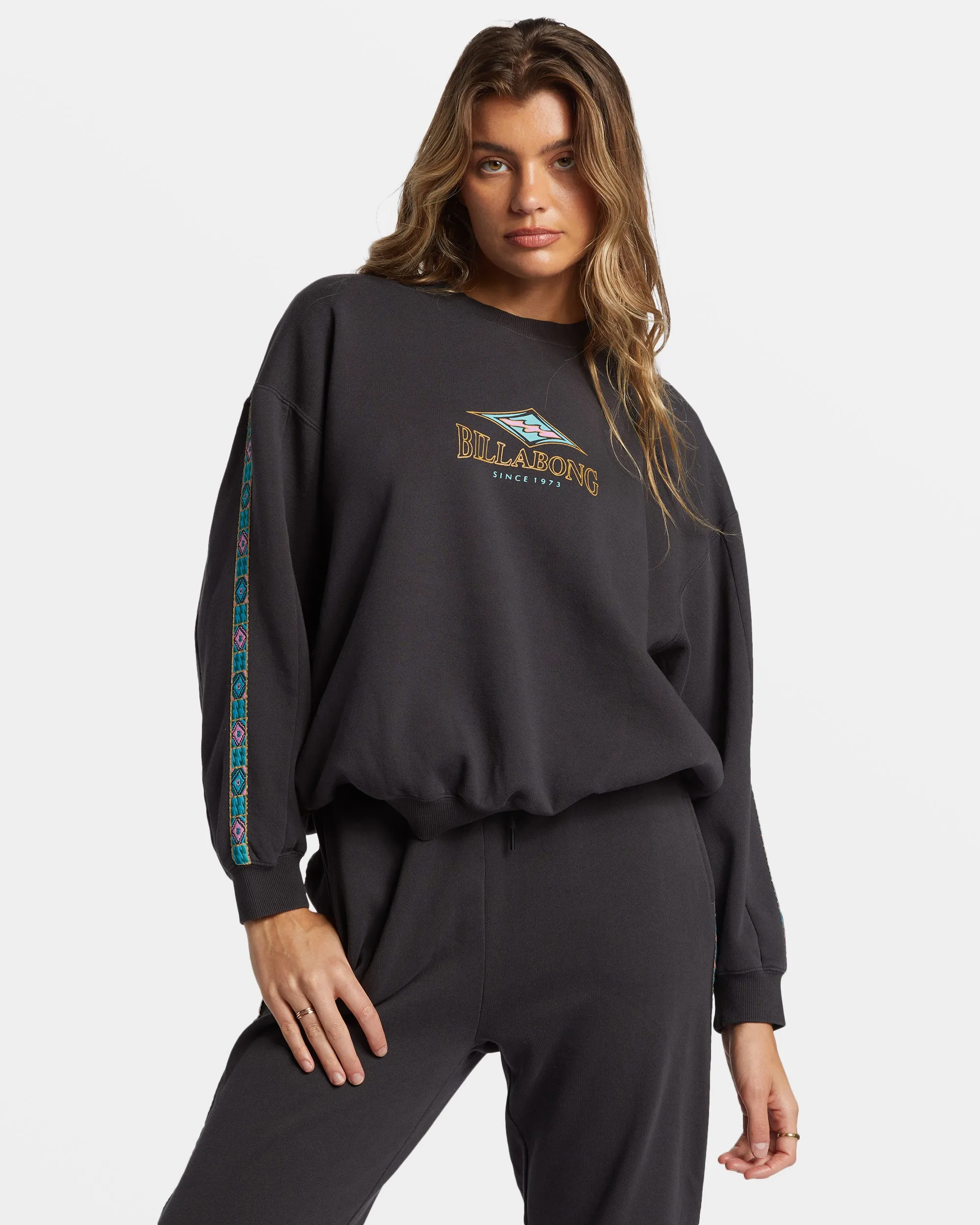 Swipe Right Kendal Crewneck Sweatshirt - Black Sands sold by Billabong product image thumbnail 2