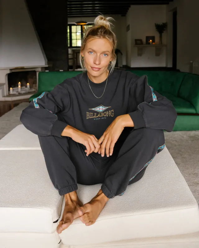 Swipe Right Kendal Crewneck Sweatshirt - Black Sands sold by Billabong