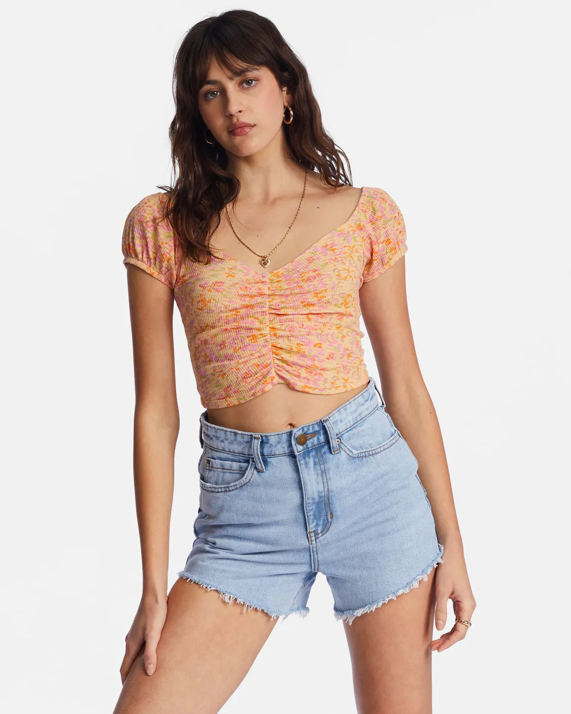 Pretty Sweet Crop Top - Peach Punch sold by Billabong