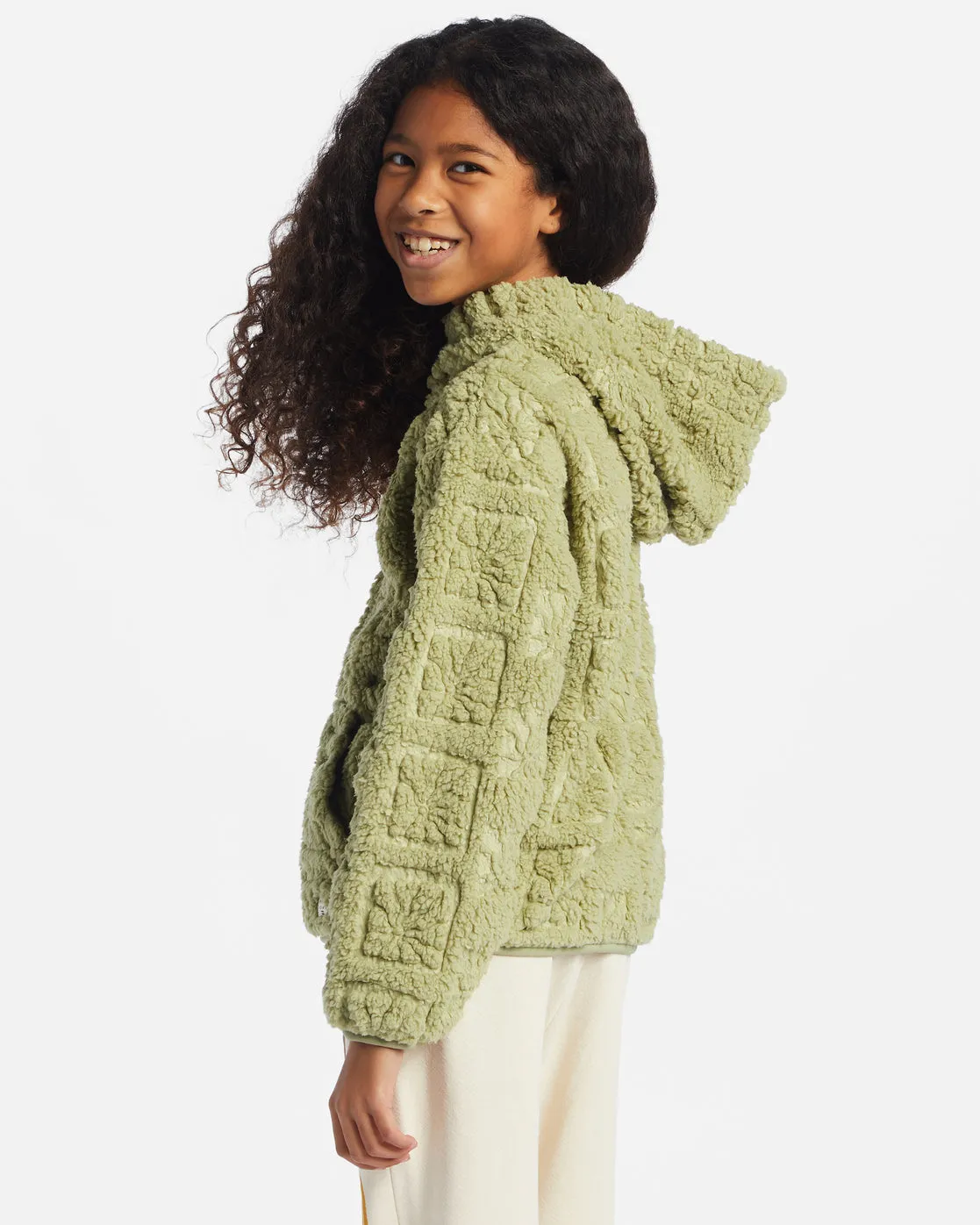 Girls Just In Time Half-Zip Pullover Sweatshirt - Avocado sold by Billabong product image thumbnail 4