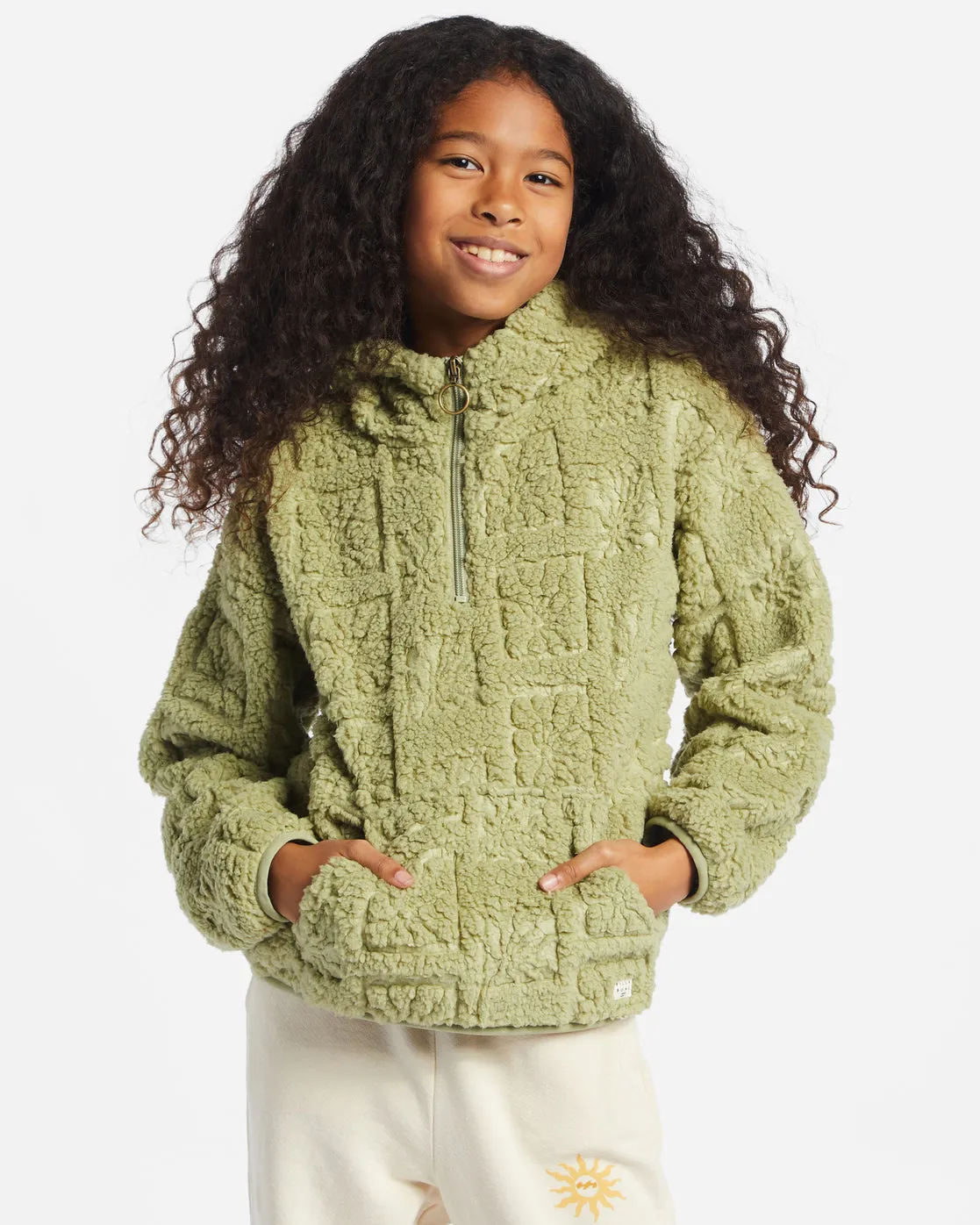 Girls Just In Time Half-Zip Pullover Sweatshirt - Avocado sold by Billabong product image thumbnail 2