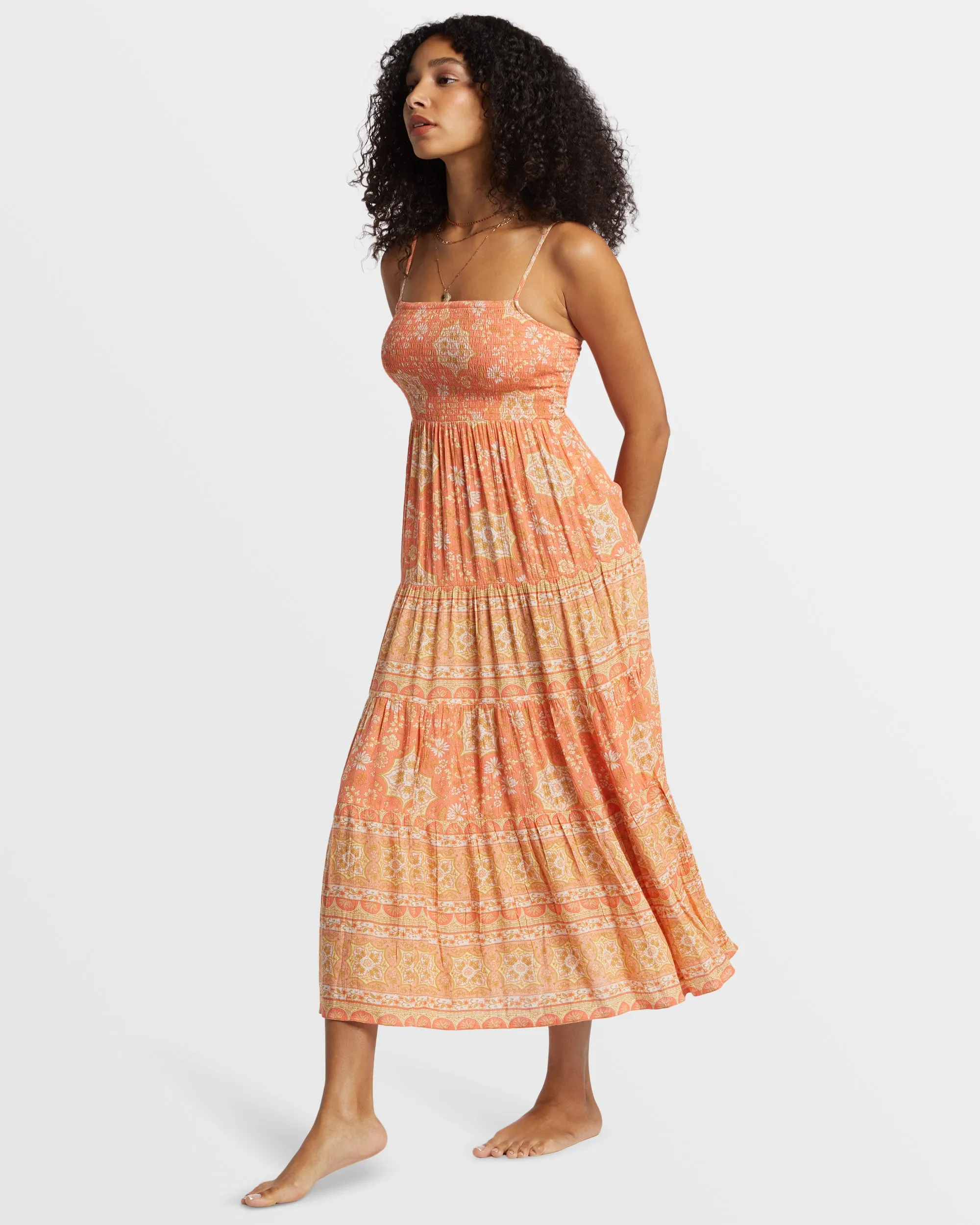 Billabong Dream Space Midi Dress Sweet Papaya Parallel