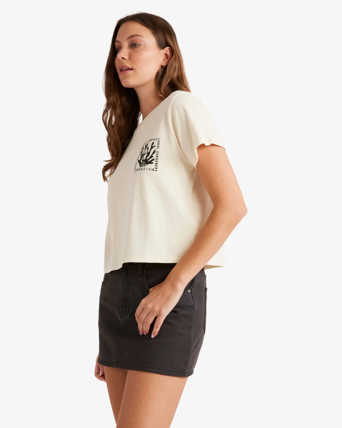 Coral Gardener Shrunken T-Shirt - White Cap sold by Billabong product image thumbnail 3