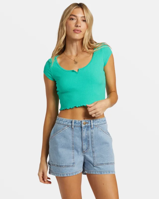Notch Cropped T-Shirt - Tropical Green sold by Billabong