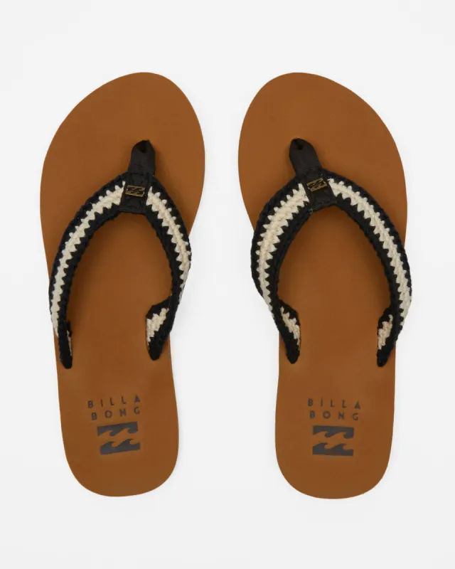 Baja Sandals - Black White 2 made by Billabong