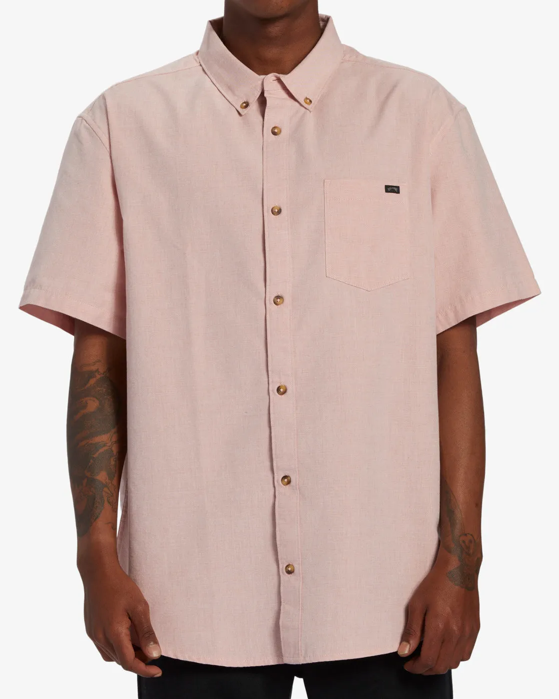 All Day Short Sleeve Shirt - Dusty Pink sold by Billabong