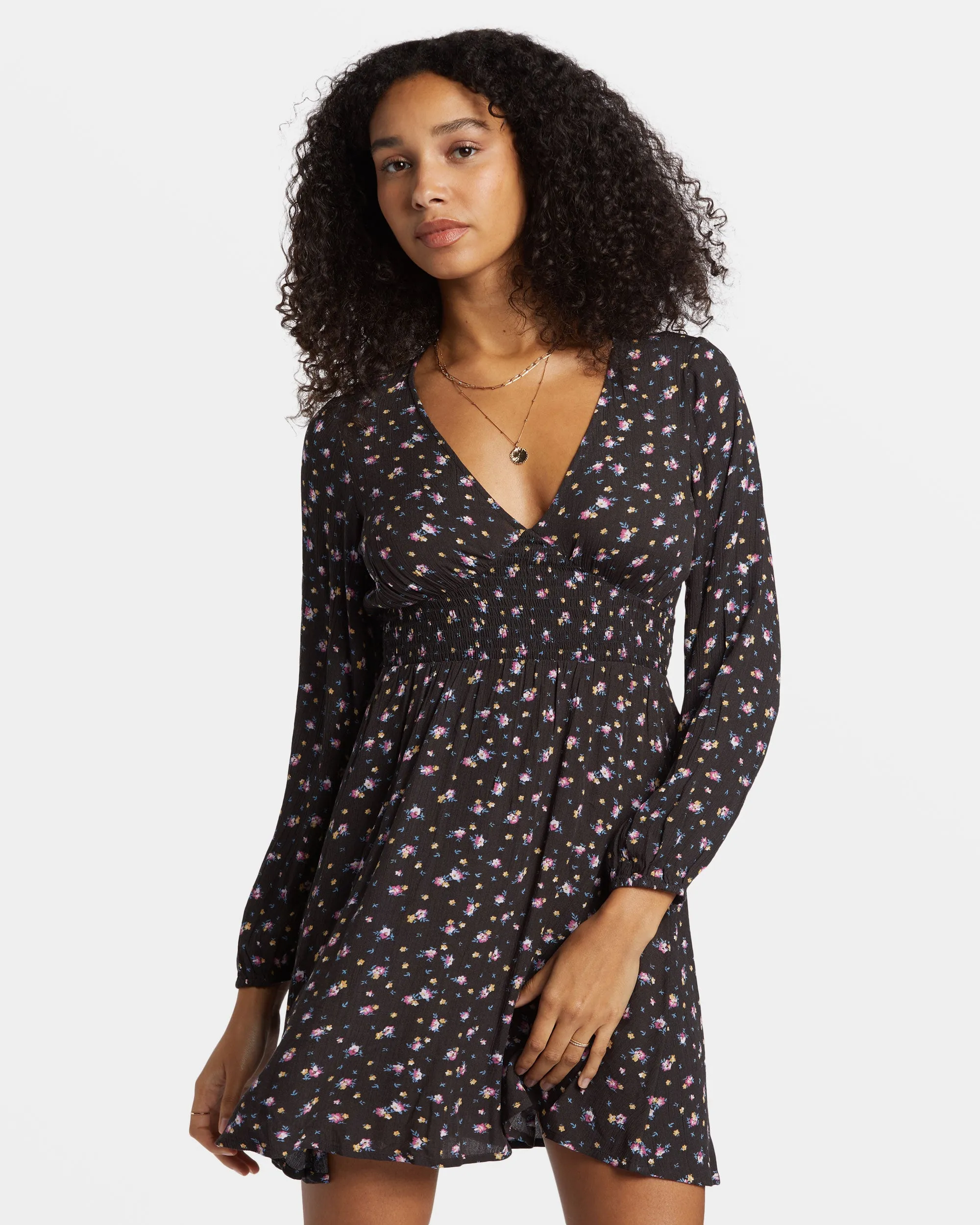 In Ur Dreams Long-Sleeve Mini Dress - Black Sands sold by Billabong product image thumbnail 3