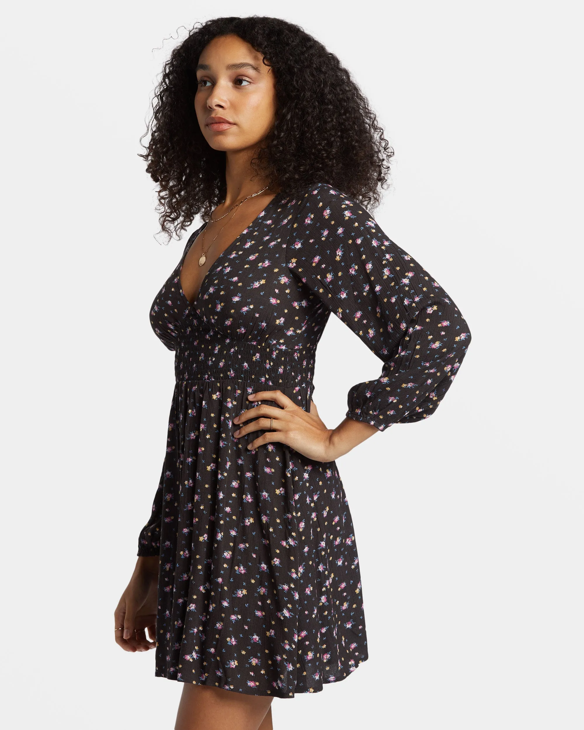 In Ur Dreams Long-Sleeve Mini Dress - Black Sands sold by Billabong product image thumbnail 5