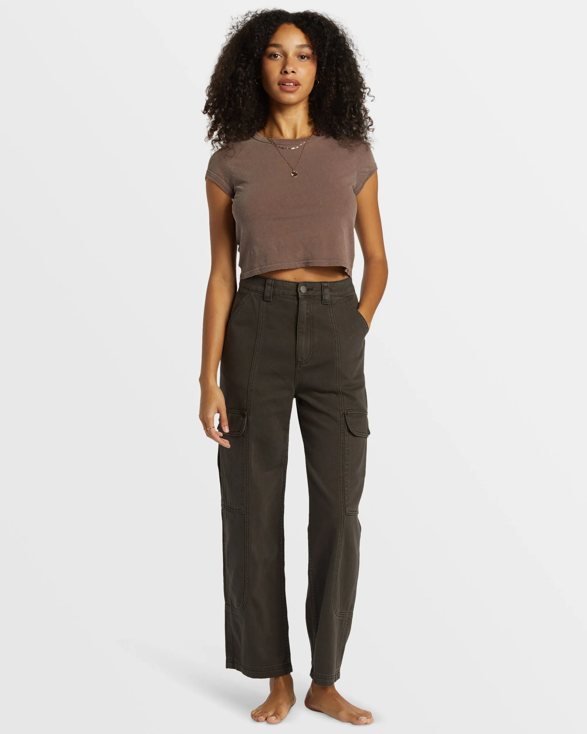 Wall To Wall Denim Cargo Pants - Black Sands sold by Billabong