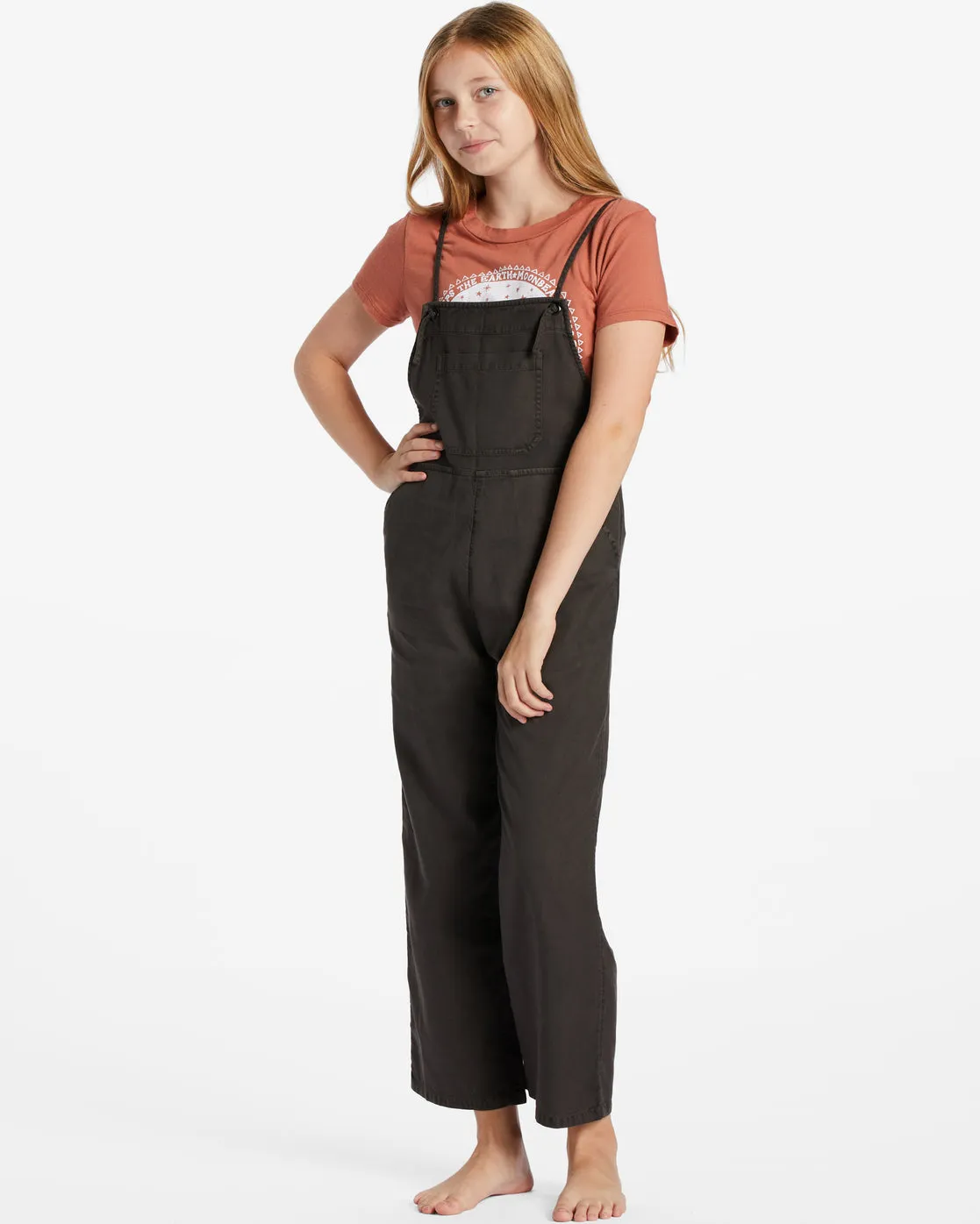 Girls Wild Lengths Jr Overalls - Off Black sold by Billabong