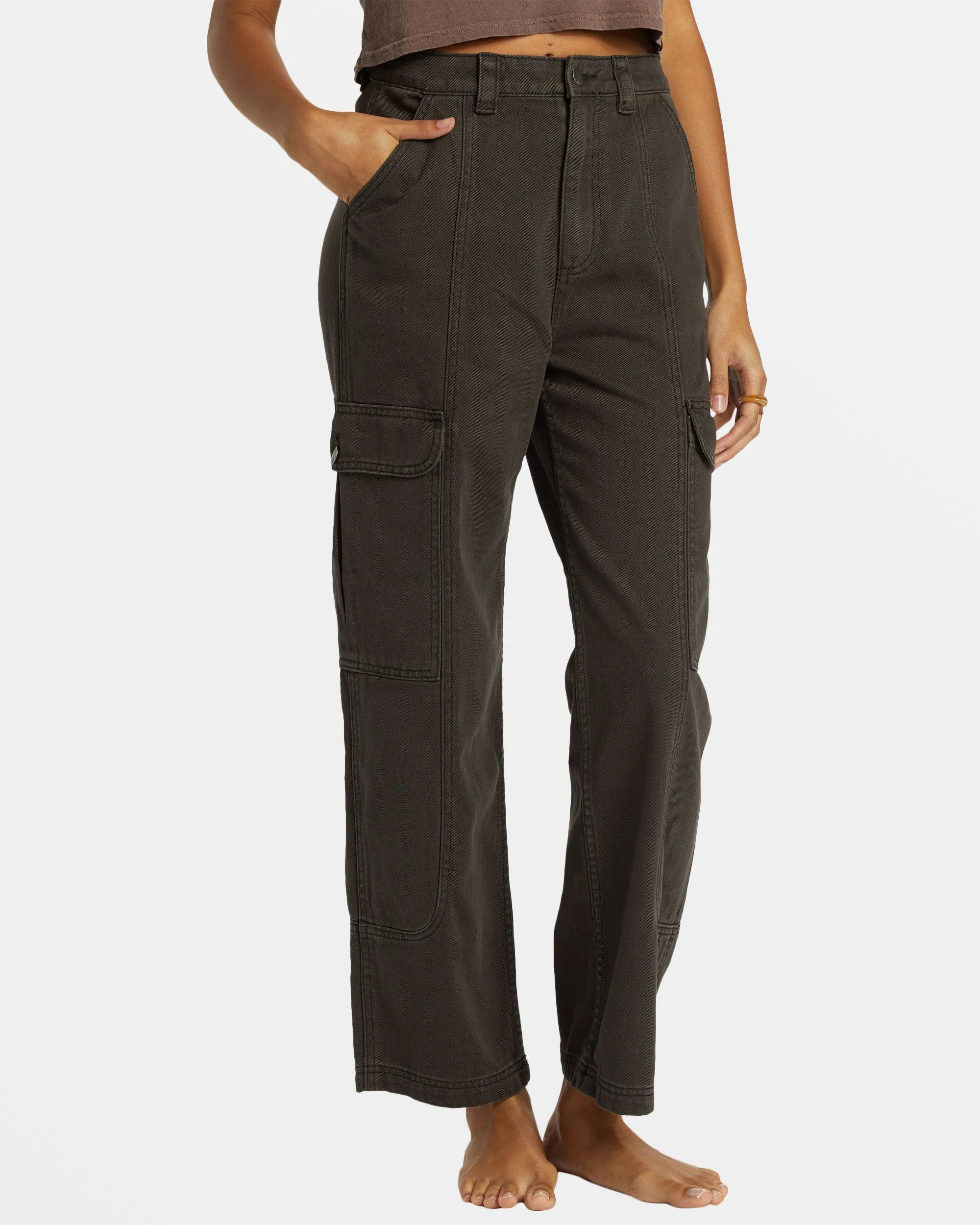 Wall To Wall Denim Cargo Pants - Black Sands sold by Billabong product image thumbnail 4