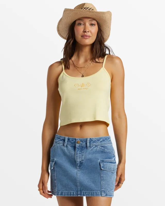 Aloe Cropped Tank Top - Mellow Yellow made by Billabong