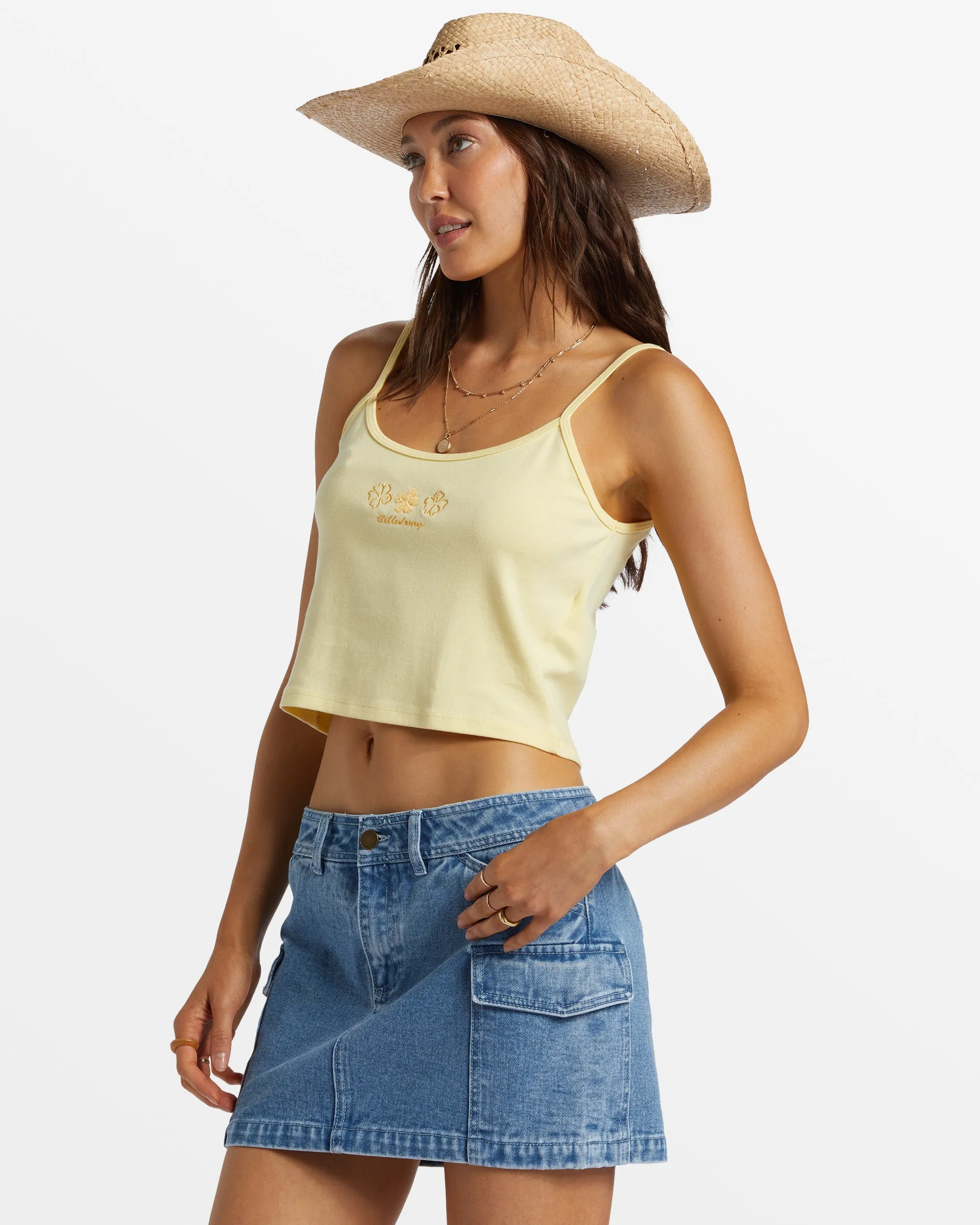 Aloe Cropped Tank Top - Mellow Yellow sold by Billabong product image thumbnail 3
