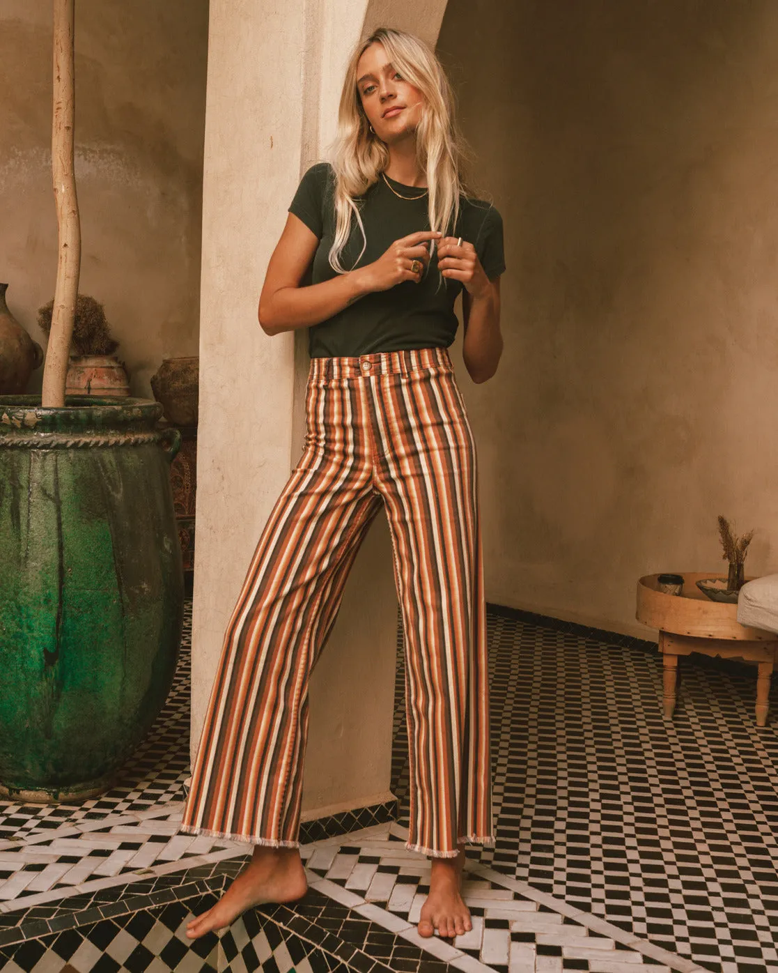 Free Fall Print High-Waist Pants - Fire Side sold by Billabong
