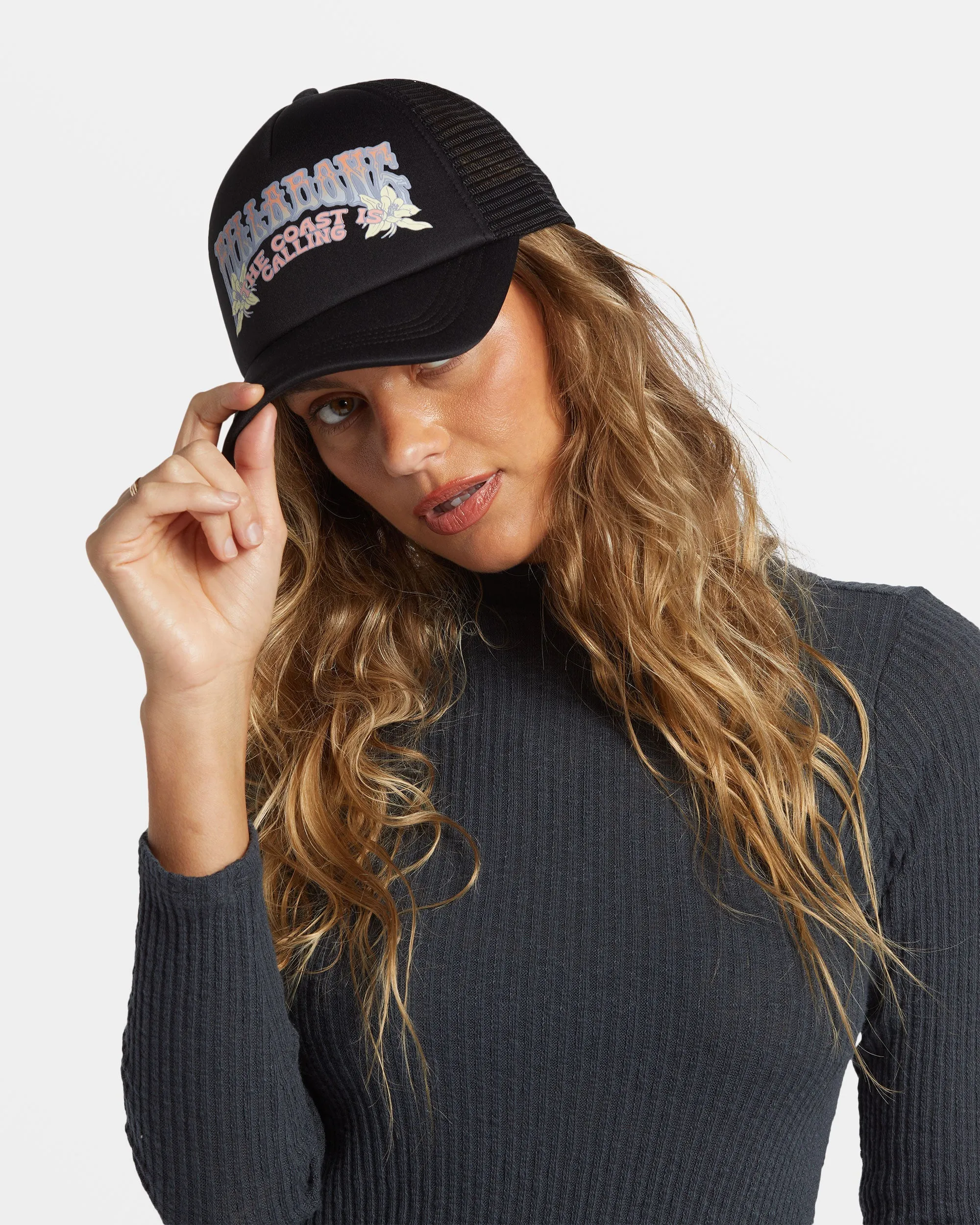 Across Waves Trucker Hat - Black Sands 2 sold by Billabong