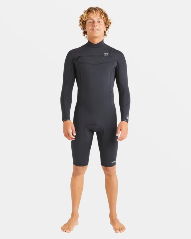 2/2mm Absolute Natural Upcycler Chest Zip Long Sleeve Springsuit - Black sold by Billabong