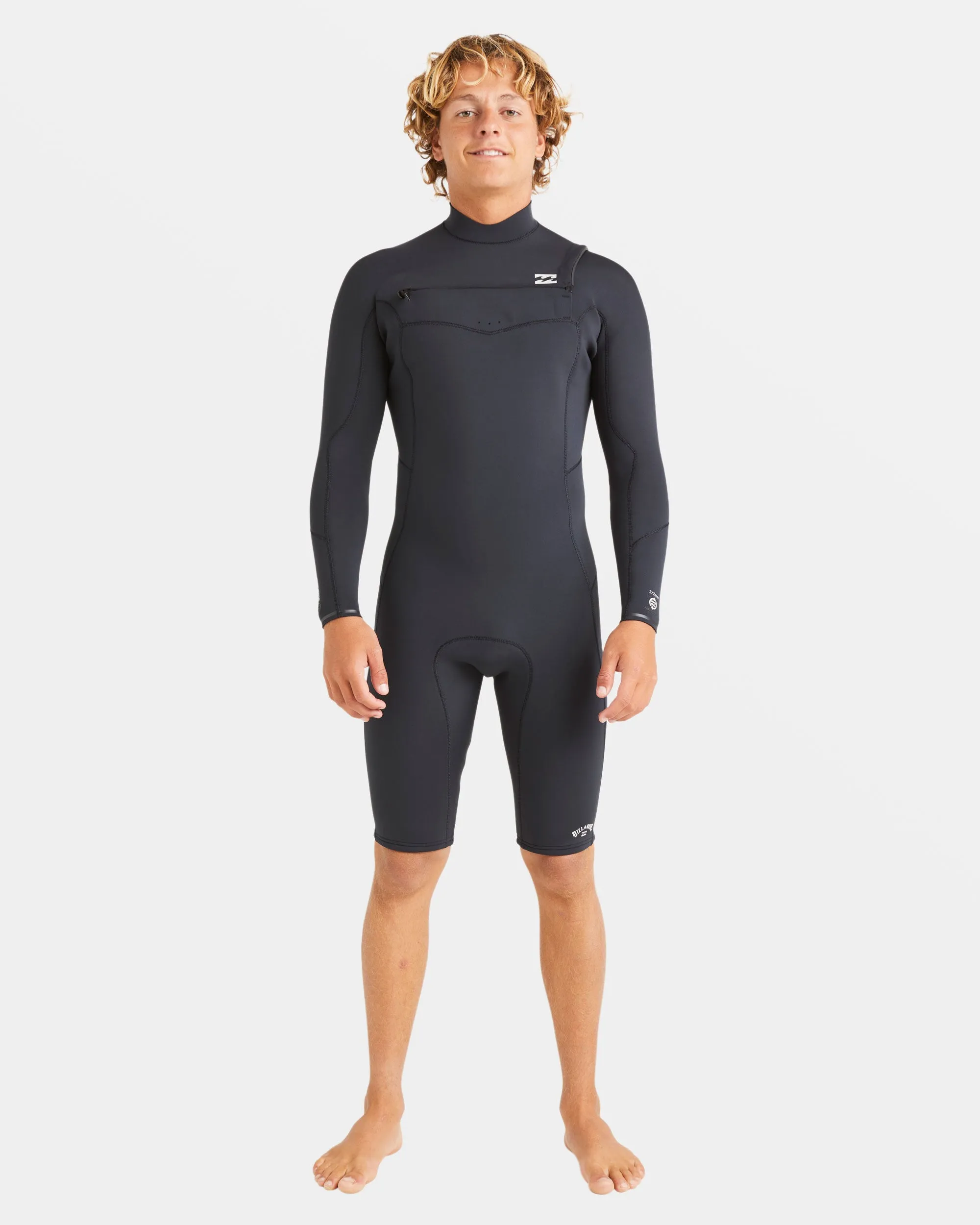 2/2mm Absolute Natural Upcycler Chest Zip Long Sleeve Springsuit - Black sold by Billabong