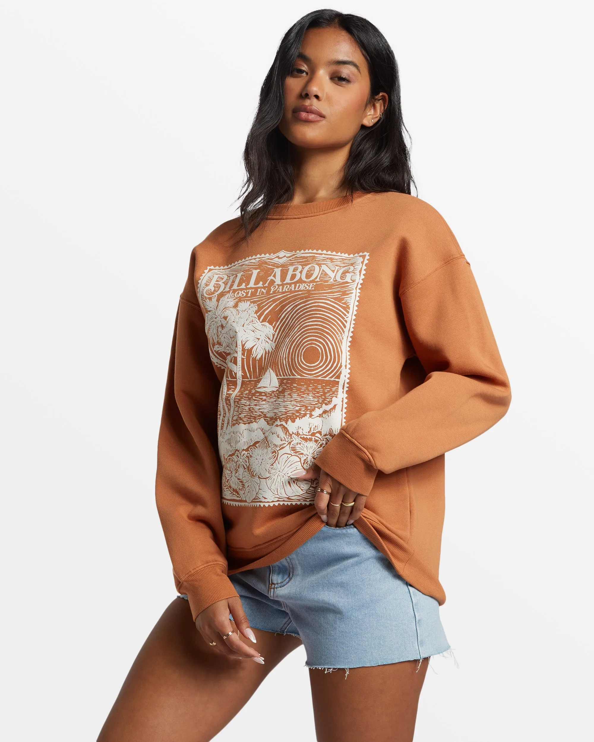Paradise Is Here Crew Neck Sweatshirt - Toffee sold by Billabong product image thumbnail 3