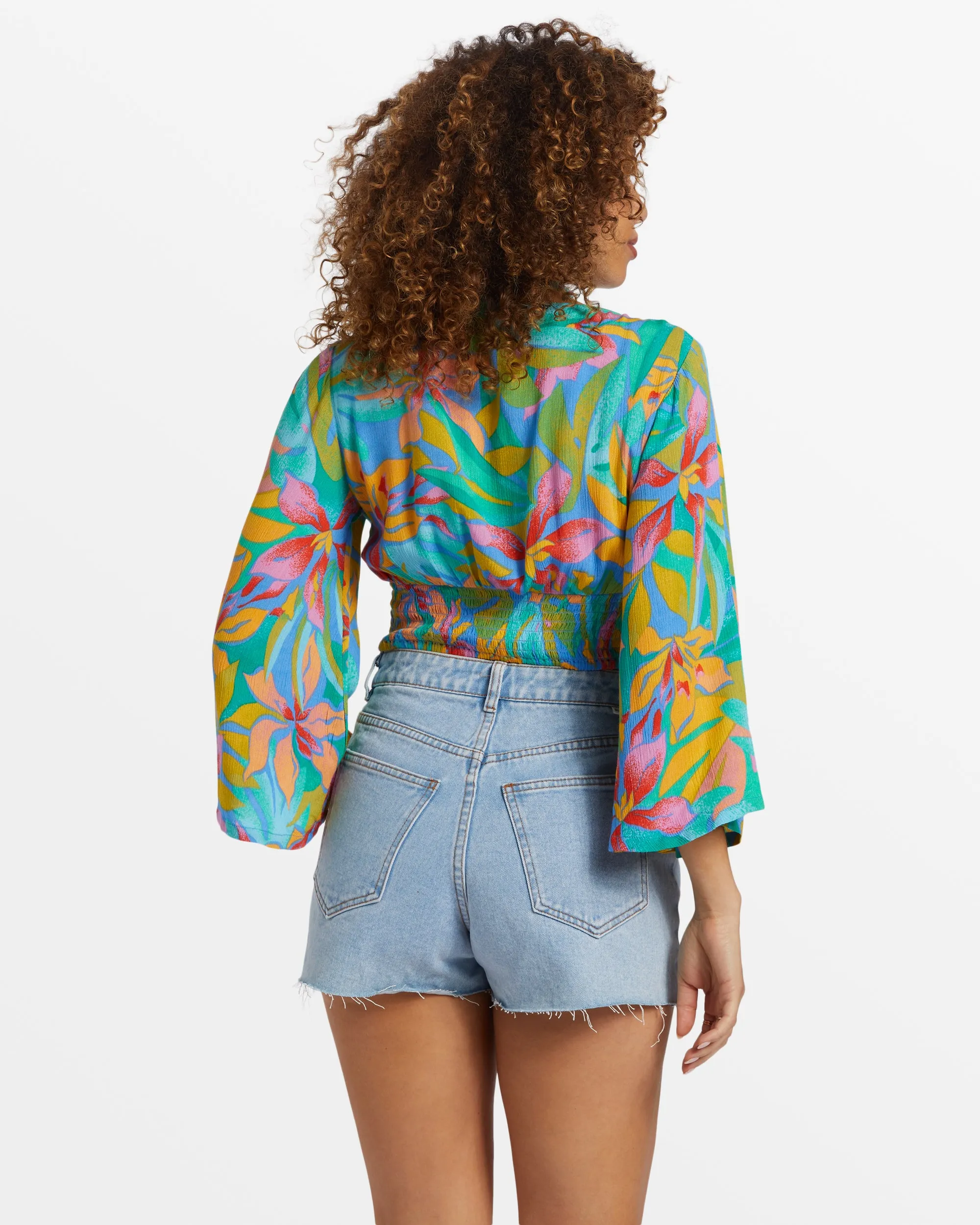 Summer Heat Bell Sleeve Crop Top - Marina sold by Billabong product image thumbnail 2