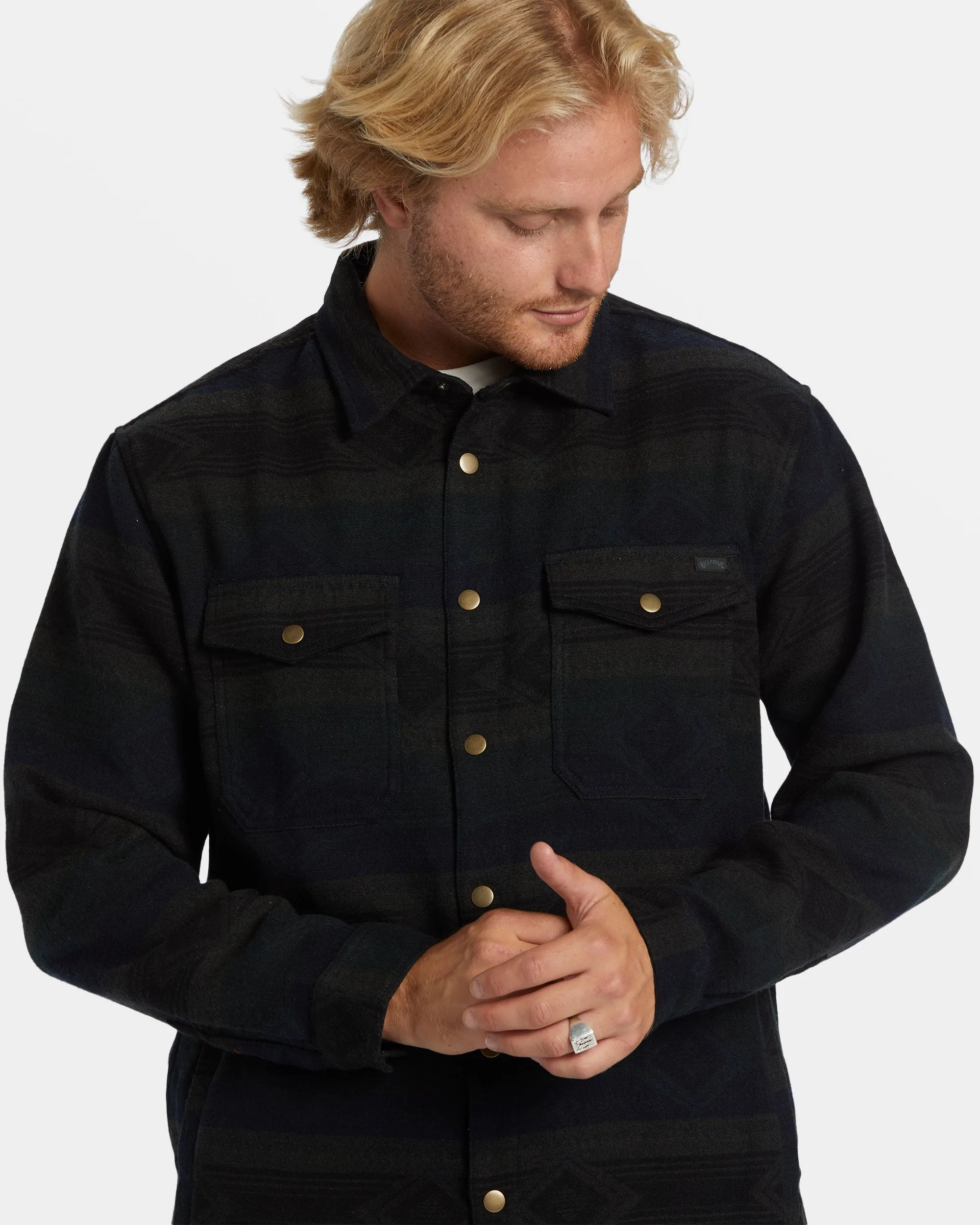 Lodge Long Sleeve Flannel Shirt - Military sold by Billabong product image thumbnail 4