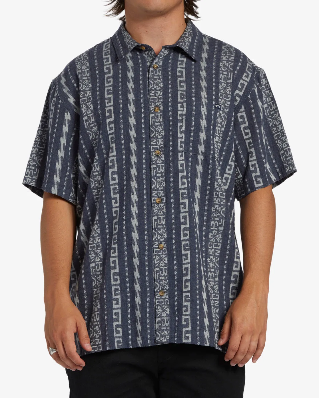 Sundays Jacquard Short Sleeve Shirt - Slate Blue sold by Billabong product image thumbnail 2