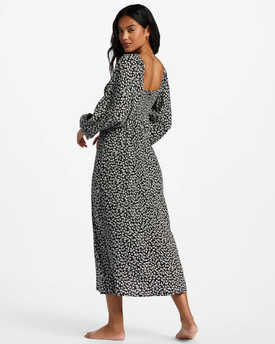 Better Days Long Sleeve Midi Dress - Black Pebble sold by Billabong product image thumbnail 3