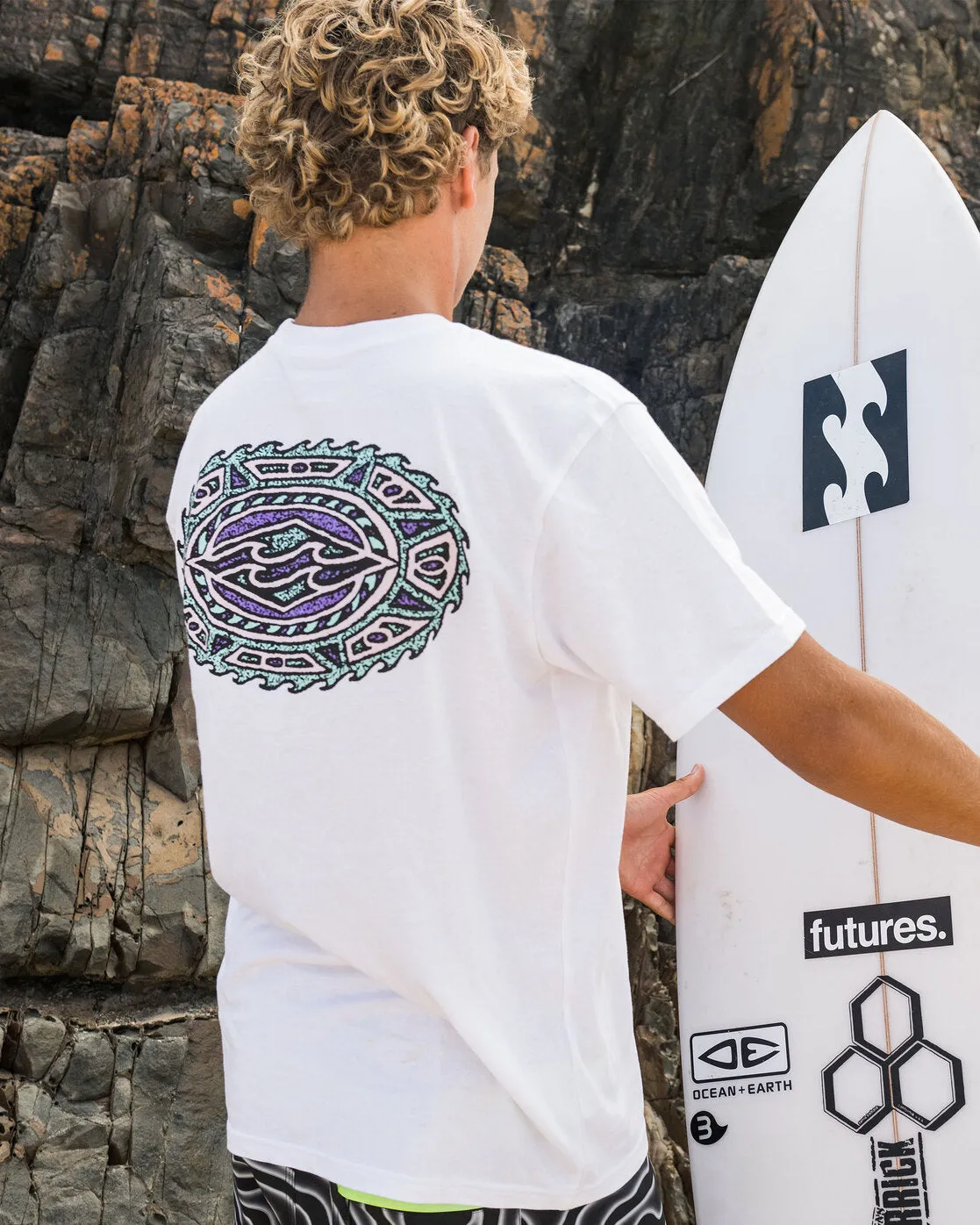 Crayon Wave T-Shirt - White sold by Billabong