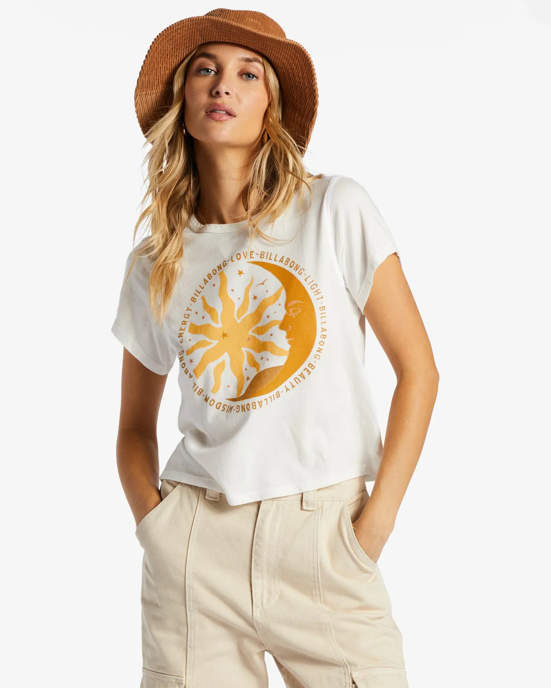 Love And Light Boxy Top - Salt Crystal sold by Billabong