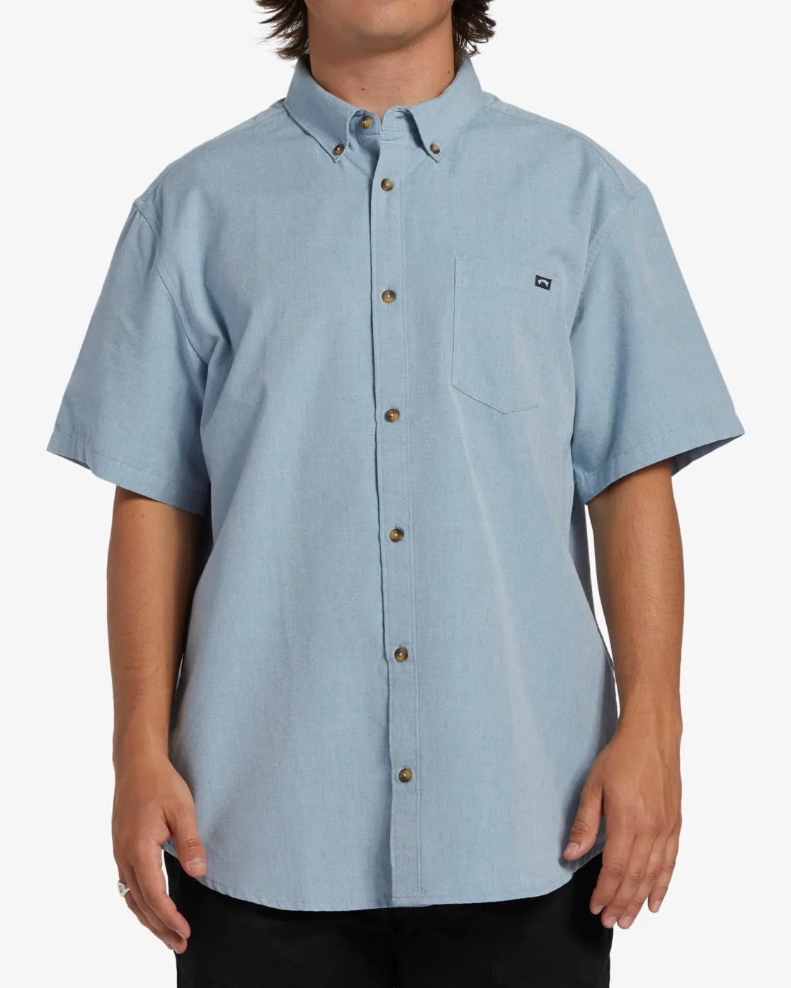 All Day Short Sleeve Shirt - Powder Blue sold by Billabong