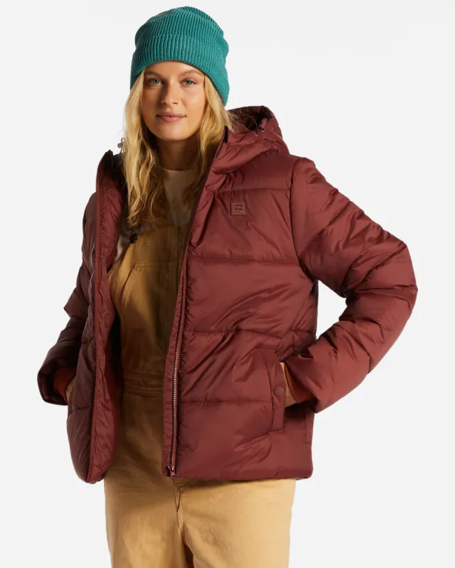 Transport Puffer Jacket - Rosewood sold by Billabong