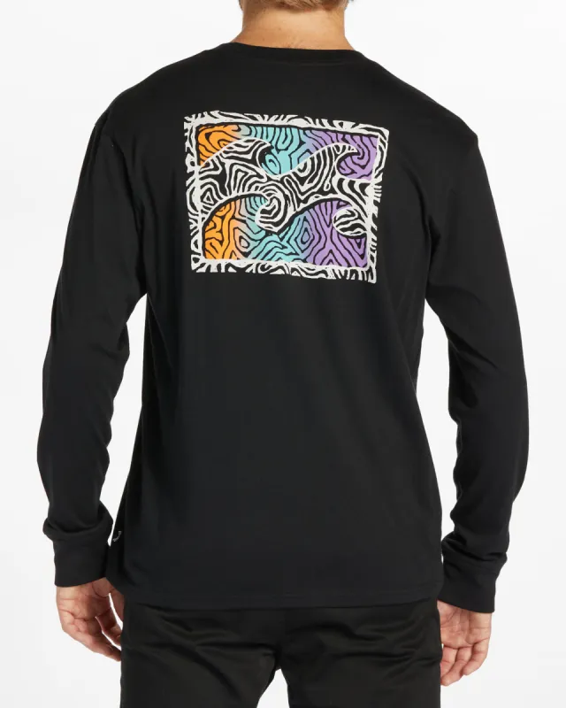 Crayon Wave Long Sleeve T-Shirt - Black sold by Billabong