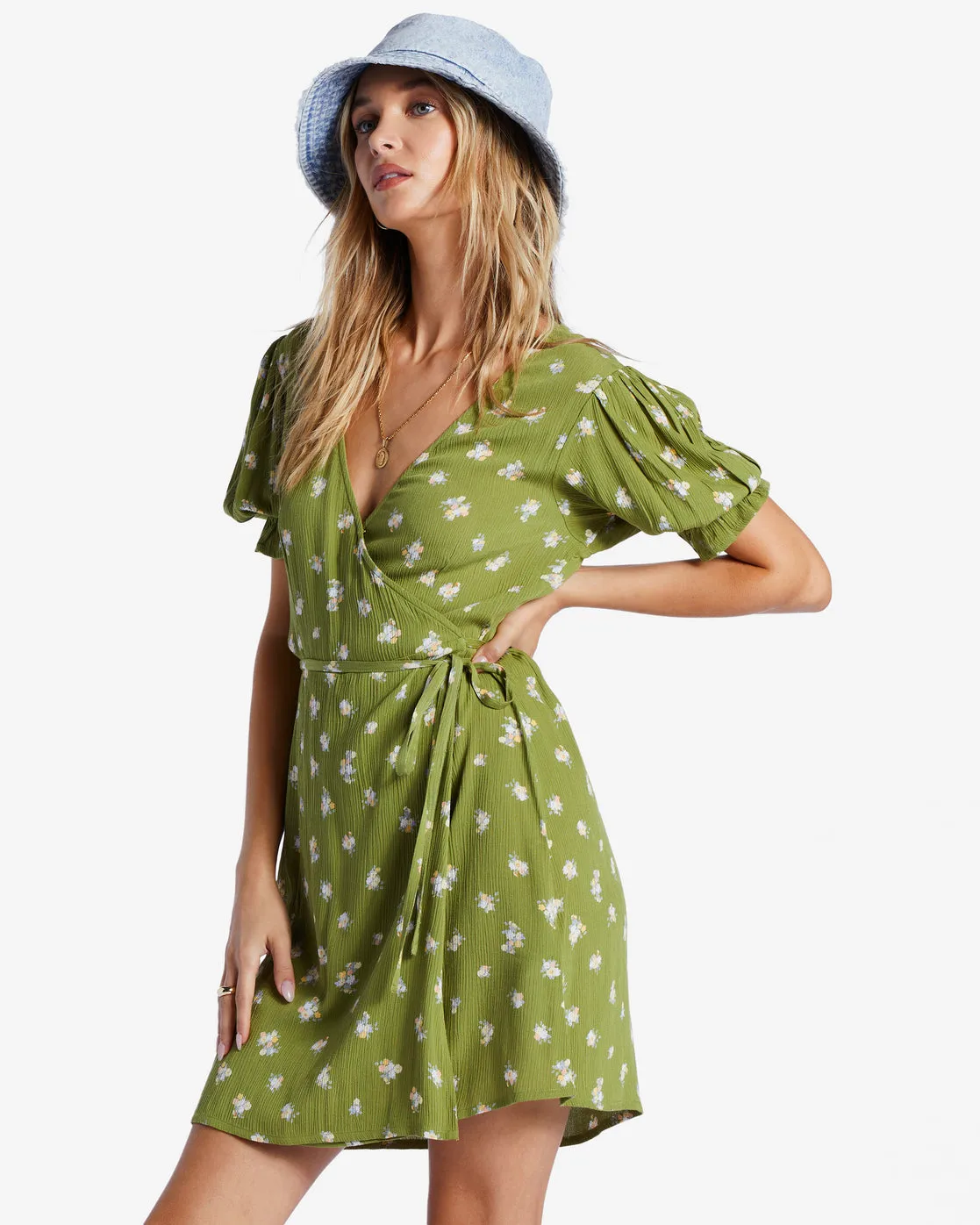 Chiquita Mini Wrap Dress - Green Eyes sold by Billabong product image thumbnail 3