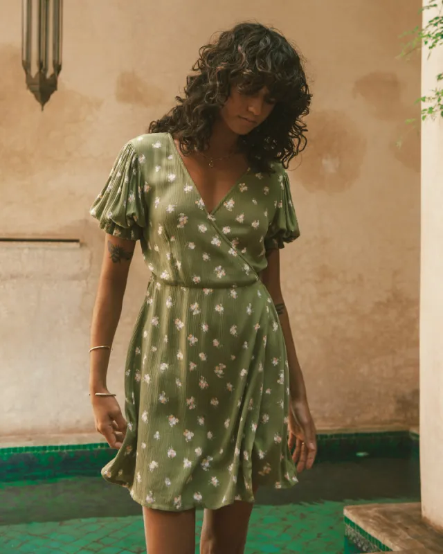 Chiquita Mini Wrap Dress - Green Eyes sold by Billabong
