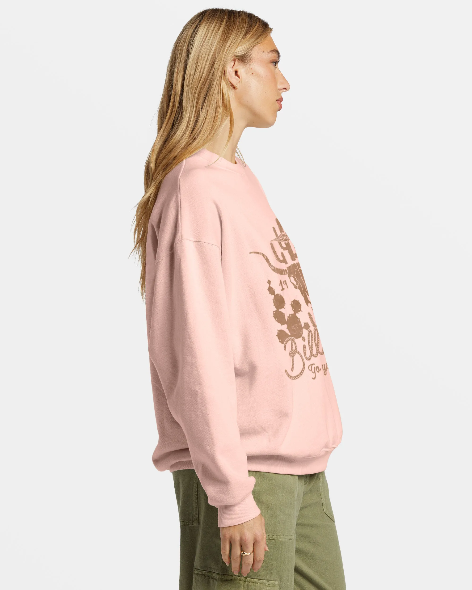 Ride In Oversized Crewneck Sweatshirt - Feelin Peachy sold by Billabong product image thumbnail 3