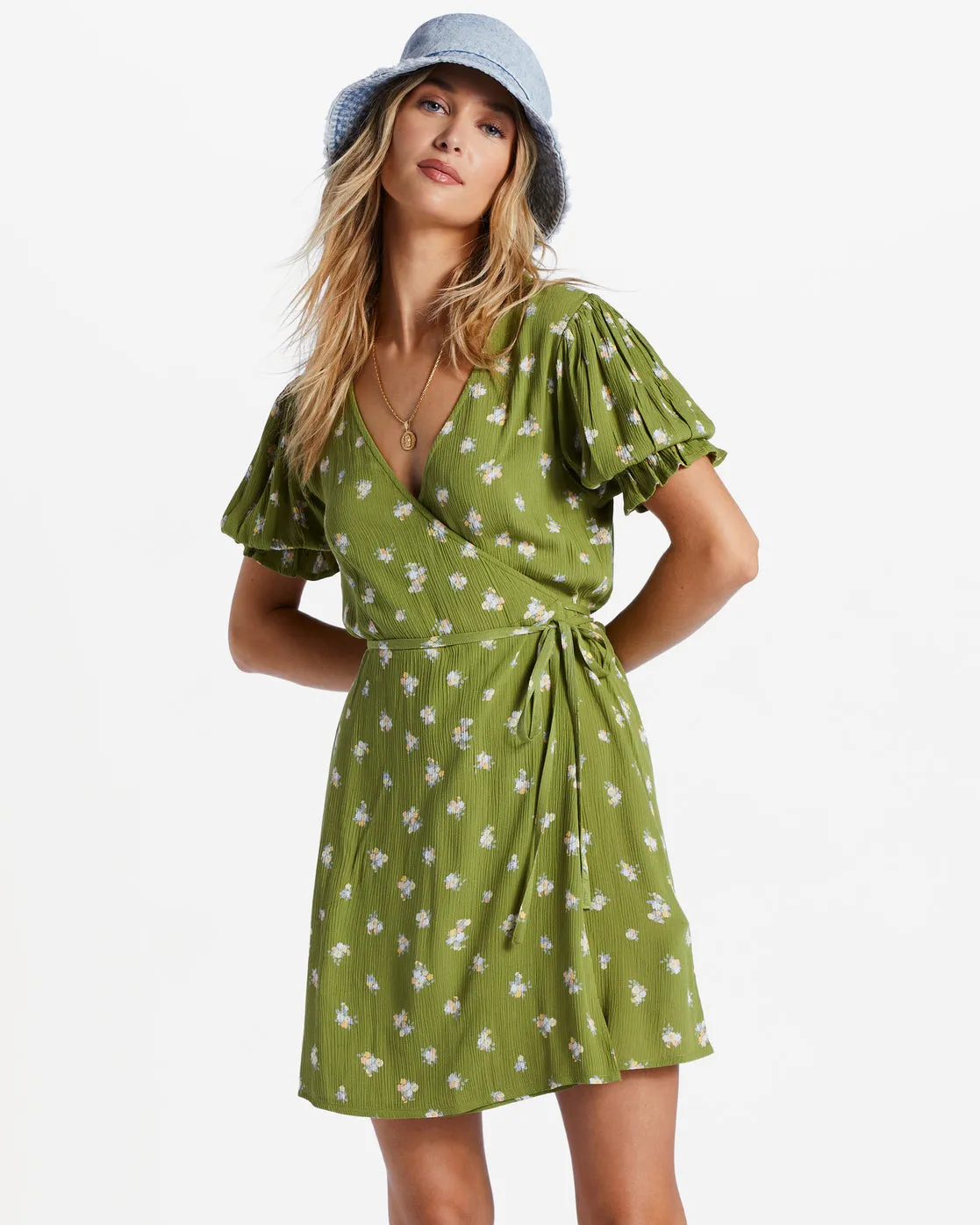 Chiquita Mini Wrap Dress - Green Eyes sold by Billabong product image thumbnail 2