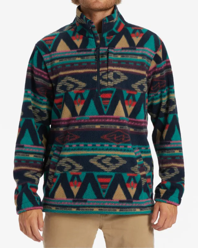 Boundary Half-Zip Mock Neck Fleece - Navy sold by Billabong