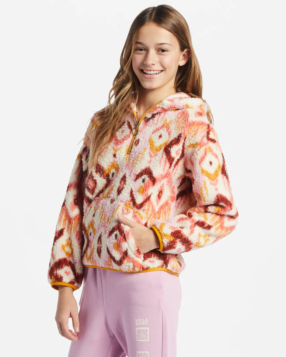 Girls Just In Time Half-Zip Pullover Sweatshirt - Lavender Kiss sold by Billabong product image thumbnail 2