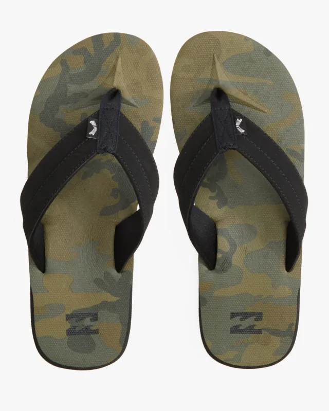 All Day Impact Print Slip-On Sandals - Military Camo sold by Billabong